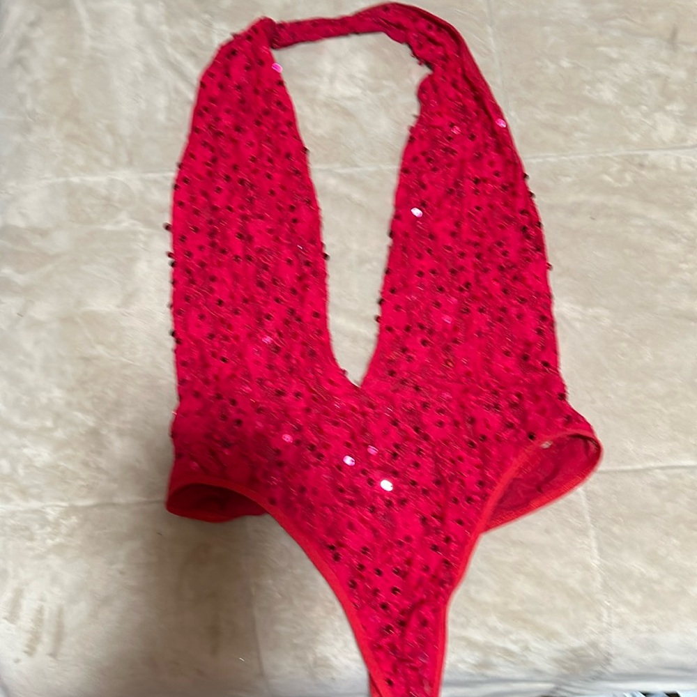 Red body suit